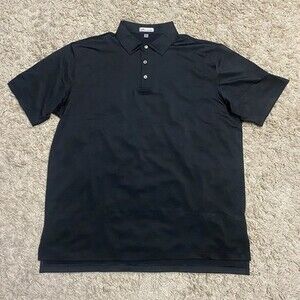 Peter Millar Polo Shirt Mens XL Black Summer Comfort Performance Golf Stretch